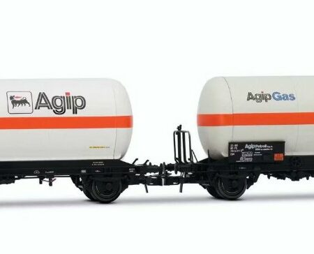 Rivarossi FS 2-UNIT PACK 2-AXLE GAS TANK WAGONS AGIPGAS EP.IV 1:87