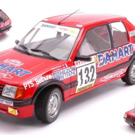 Solido PEUGEOT 205 1.6 GTi N 132 RALLY MONTEC.1986 F.DELECOUR-A.C.PAUWELS 1:18