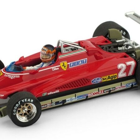 Brumm FERRARI 126 C 2 G.VILLENEUVE 1982 N.27 LONG BEACH GP W/PILOTE 1:43