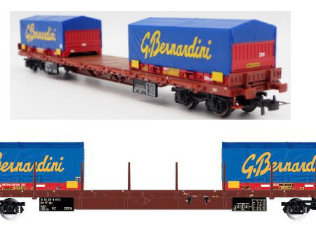 Rivarossi FS 4-AXLE FLAT WAGON WITH 2x20 CONTAINERS GRUPPO BERNARDINI EP.VI 1:87