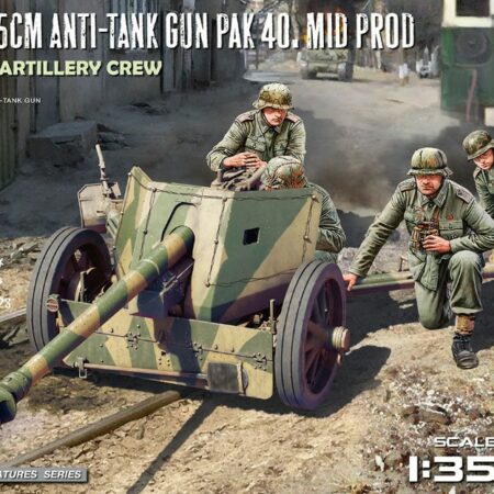 Miniart GERMAN 7,5 cm ANTI-TANK GUN PAK 40 MID PROD.W/ARTILLERY CREW KIT 1:35