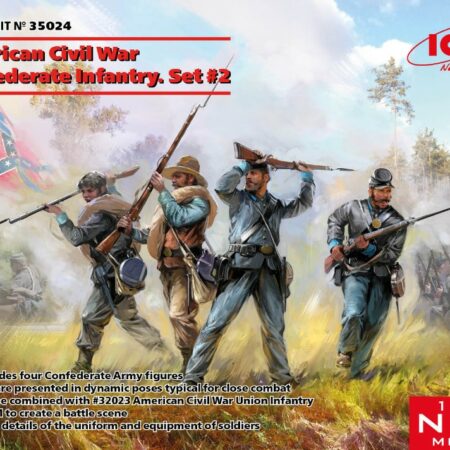 ICM AMERICAN CIVIL WAR CONFEDERATE INFANTRY SET #2 KIT 1:35