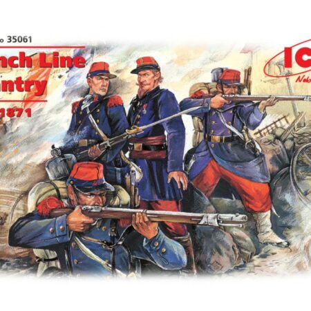 ICM FRENCH LINE INFANTRY 1870-1871 4 FIGURES 1 OFFICER+ 3 SOLDIERS 1:35