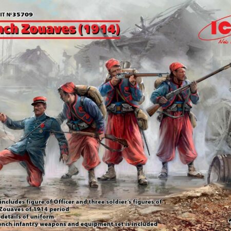 ICM FRENCH ZOUAVES 1914 4 FIGURES KIT 1:35