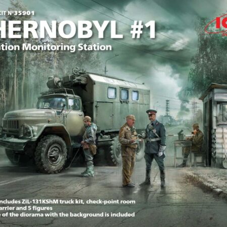 ICM CHERNOBYL RADIATION MONITORING STATION ZIL-131 KShM TRUCK KIT 1:35