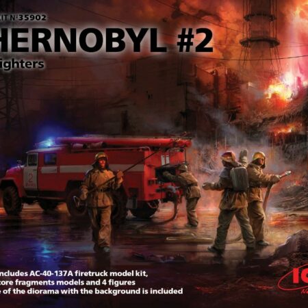 ICM CHERNOBYL FIRE FIGHTERS AC-40 137A FIRETRUCK & 4 FIGURES KIT 1:35