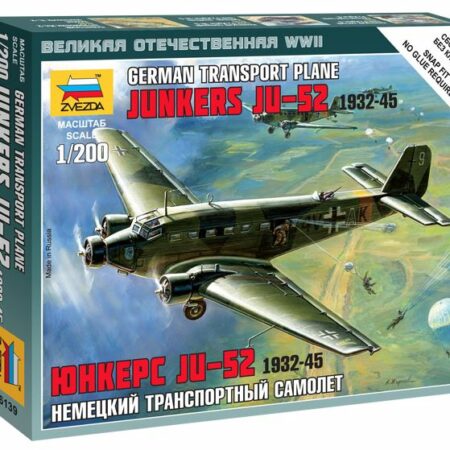 Zvezda JUNKERS JU-52 GERMAN TRANSPORT PLANE KIT 1:200