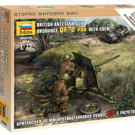 Zvezda BRITISH QF 2 PRD ANTI TANK GUN KIT 1:72