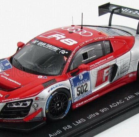 SPARK-MODEL 1/43 AUDI | R8 LMS ULTRA TEAM AUDI RACE EXPERIENCE N 502 24h NURBURGRING 2014 F.BAUMGARTNER - M.WERNER - F.BIELA - P.KAFFER | RED SILVER