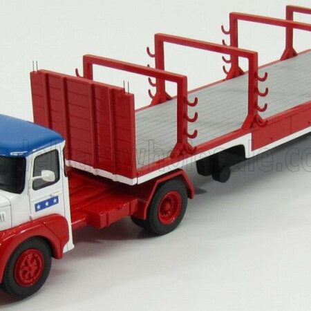 PERFEX 1/43 UNIC | IZOARD TRUCK SEMI-REMORQUE 1958 - SABINE RANCY CIRQUE - CIRCUS | WHITE RED BLUE