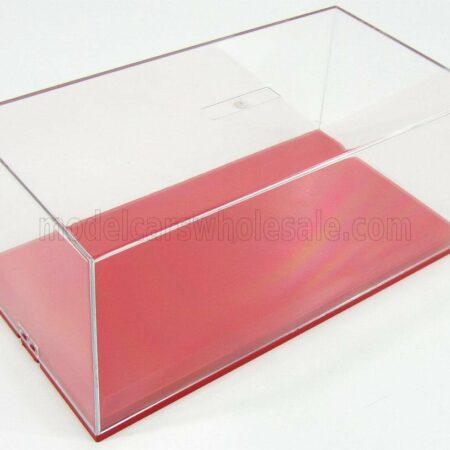 VETRINA DISPLAY BOX 1/24 VETRINA DISPLAY BOX | RED BASE - BASE ROSSA - Lungh.LENGHT cm 23.6 X Largh.WIDTH cm 12.5 X Alt.HEIGHT cm 10 (altezza interna cm 8.1) | PLASTIC DISPLAY