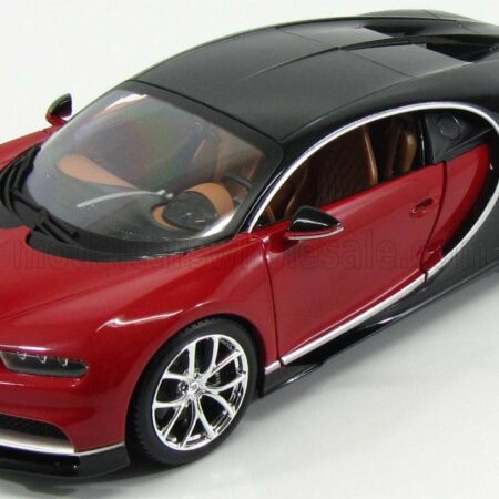 BURAGO 1/18 BUGATTI | CHIRON LE PATRON 2016 | ITALIAN RED - NOCTURNE BLACK