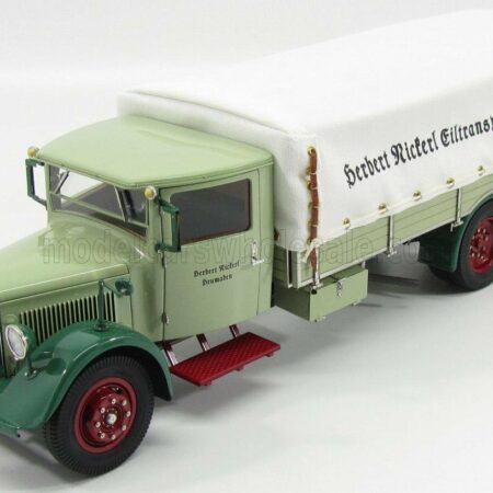 CMC 1/18 MERCEDES BENZ | LO2750 TRUCK WITH TARPAULIN - CASSONE TELONATO 1933 | GREEN