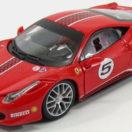 BURAGO 1/24 FERRARI | 458 ITALIA 8C N 5 CHALLENGE 2009 | RED