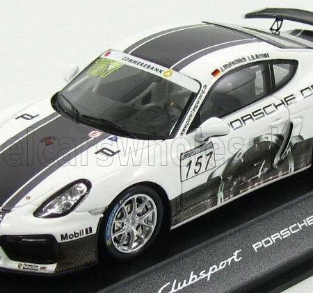 SPARK-MODEL 1/43 PORSCHE | CAYMAN GT4 N 157 CLUBSPORT 2015 J.MARSCHLICH - L.D.ARNOLD | WHITE BLACK