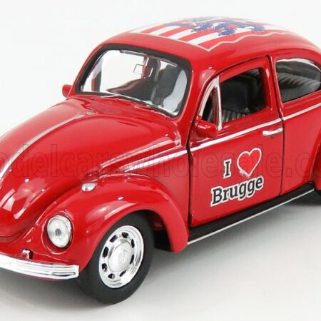 WELLY 1/34 VOLKSWAGEN | KAFER BEETLE 1959 - I LOVE BRUGGE - WITHOUT BOX | RED