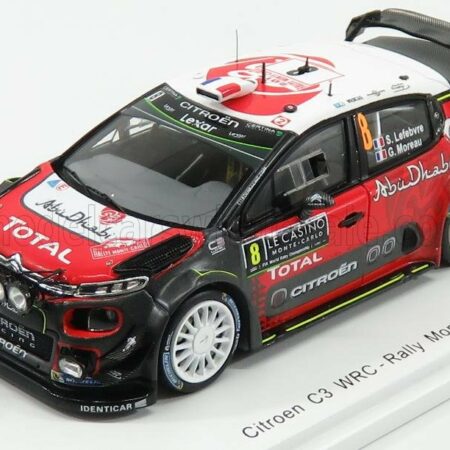 SPARK-MODEL 1/43 CITROEN | C3 WRC TEAM TOTAL ABU DHABI N 8 RALLY MONTECARLO 2017 S.LEFEBVRE - G.MOREAU | RED GREY