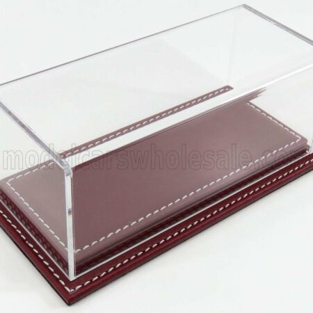 ATLANTIC 1/43 VETRINA DISPLAY BOX | MOLHOUSE BASE IN PELLE - LEATHER BASE BORDEAUX - Lungh.LENGHT cm 17 X Largh.WIDTH cm 8 X Alt.HEIGHT cm 7 (altezza interna 5.2 cm ) | PLASTIC DISPLAY