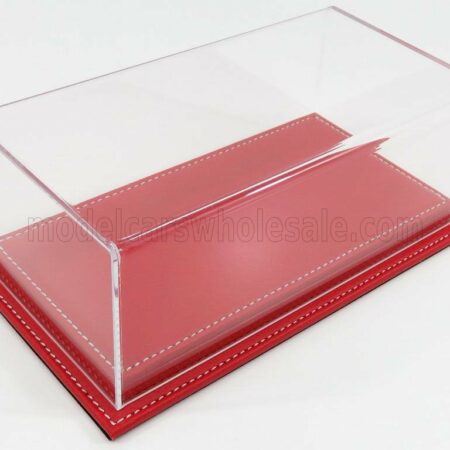 ATLANTIC 1/24 VETRINA DISPLAY BOX | MOLHOUSE BASE IN PELLE ROSSA - LEATHER BASE RED - Lungh.LENGHT cm 23 X Largh.WIDTH cm 12 X Alt.HEIGHT cm 8.5 (altezza interna 6.7 cm ) | PLASTIC DISPLAY