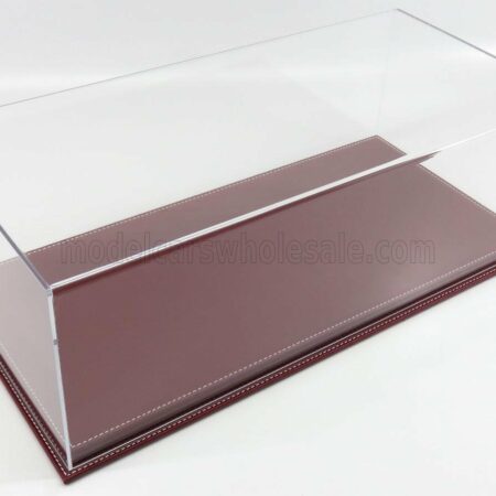 ATLANTIC 1/12 VETRINA DISPLAY BOX | MOLHOUSE BASE IN PELLE - LEATHER BASE BORDEAUX - Lungh.LENGHT cm 51 X Largh.WIDTH cm 24 X Alt.HEIGHT cm 19 (altezza interna 15.3 cm ) | PLASTIC DISPLAY