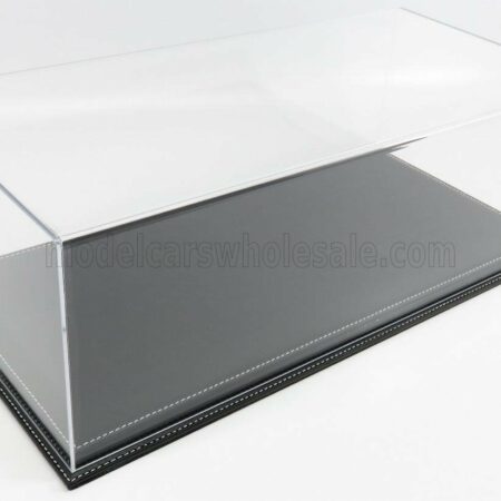 ATLANTIC 1/12 VETRINA DISPLAY BOX | MOLHOUSE BASE IN PELLE NERA - LEATHER BASE BLACK - Lungh.LENGHT cm 51 X Largh.WIDTH cm 24 X Alt.HEIGHT cm 19 (altezza interna 15.3 cm ) | PLASTIC DISPLAY