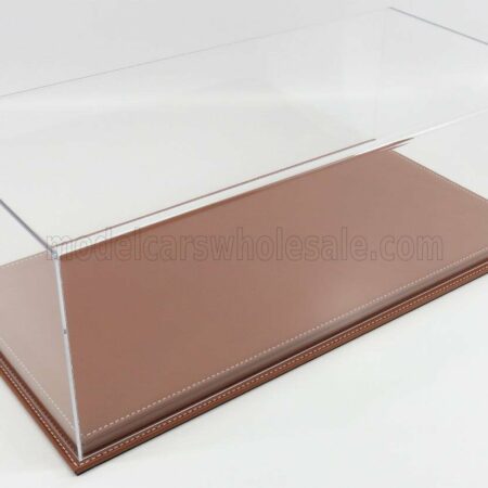 ATLANTIC 1/12 VETRINA DISPLAY BOX | MOLHOUSE BASE IN PELLE MARRONE - LEATHER BASE BROWN - Lungh.LENGHT cm 51 X Largh.WIDTH cm 24 X Alt.HEIGHT cm 19 (altezza interna 15.3 cm ) | PLASTIC DISPLAY