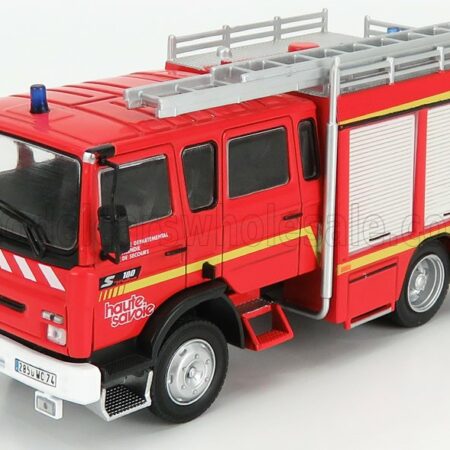 EDICOLA 1/43 RENAULT | S100 TANKER TRUCK FIRE ENGINE SERVICE DEPARTEMENTAL D'INCENDIE ET DE SECOURS 1981 | RED SILVER