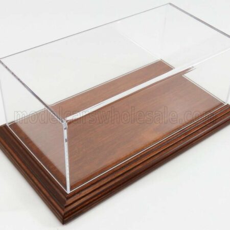 ATLANTIC 1/24 VETRINA DISPLAY BOX | AICHI BASE IN LEGNO - WOOD MAHOGANY BASE - Lungh.LENGHT cm 23 X Largh.WIDTH cm 12 X Alt.HEIGHT cm 8.5 (altezza interna 8.0 cm ) | PLASTIC DISPLAY