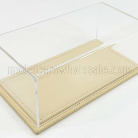 ATLANTIC 1/24 VETRINA DISPLAY BOX | MARANELLO BASE IN PELLE - LEATHER BASE BEIGE - Lungh.LENGHT cm 23 X Largh.WIDTH cm 12 X Alt.HEIGHT cm 8.5 (altezza interna 7.7 cm ) | PLASTIC DISPLAY