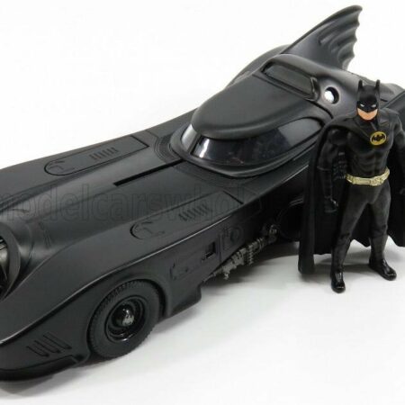 JADA 1/24 BATMAN | BATMOBILE MOVIE 1989 WITH BATMAN FIGURE | MATT BLACK