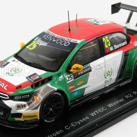 SPARK-MODEL 1/43 CITROEN | C-ELYSEE WTCC N 25 WINNER R2 RACE OF QATAR 2016 MEHDI BENNANI | RED WHITE GREEN