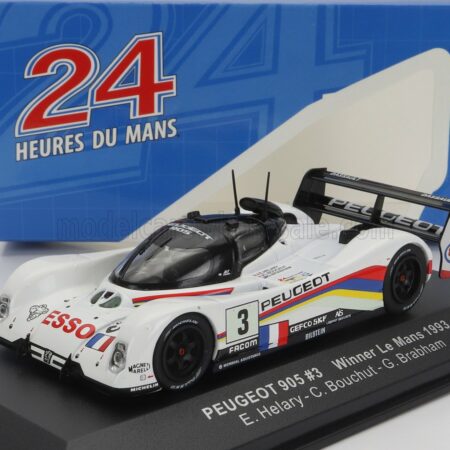 IXO-MODELS 1/43 PEUGEOT | 905 EVO1B 3.5L V10 TEAM PEUGEOT TALBOT SPORT N 3 24h WINNER LE MANS 1993 G.BRABHAM - C.BOUCHUT - E.HELARY | WHITE BLACK