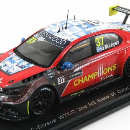 SPARK-MODEL 1/43 CITROEN | C-ELYSEE WTCC N 37 3rd R2 RACE OF QATAR 2016 JOSE MARIA LOPEZ | RED