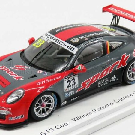 SPARK-MODEL 1/43 PORSCHE | 911 991 GT3 N 23 WINNER PORSCHE CARRERA CUP FUJI 2017 P.HAMPRECHT | RED GREY BLACK