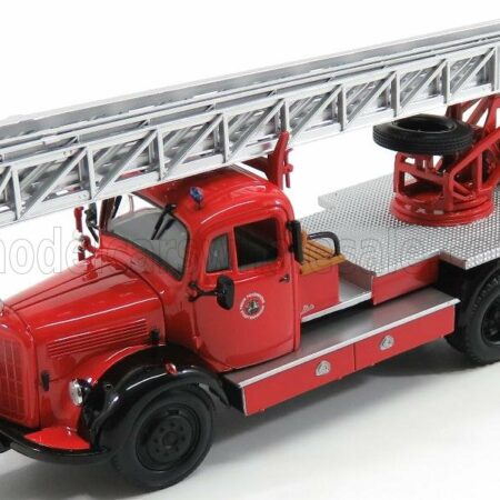 MINICHAMPS 1/43 MERCEDES BENZ | L3500 DL17 TRUCK SCALA FEUERWEHR BENSHEIM 1950 | RED SILVER