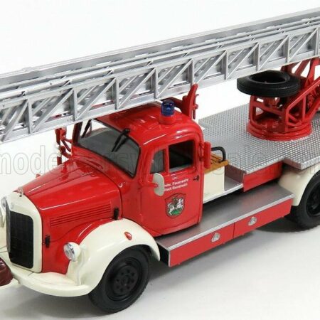 MINICHAMPS 1/43 MERCEDES BENZ | L3500 DL17 TRUCK SCALA FEUERWEHR BENSHEIM 1950 | RED SILVER