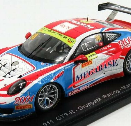 SPARK-MODEL 1/43 PORSCHE | 911 991 GT3 N 98 MACAU GT WORLD CUP 2016 MA CHING JEUNG PHILIP | BLUE RED YELLOW