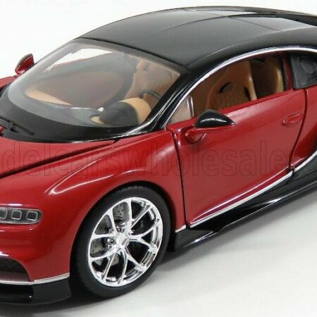 WELLY 1/24 BUGATTI | CHIRON LE PATRON 2016 | ITALIAN RED - NOCTURNE BLACK