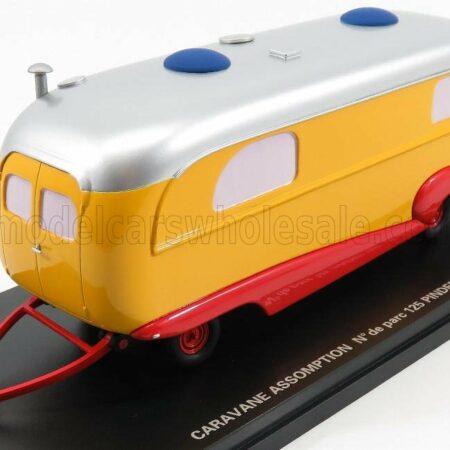 PERFEX 1/43 TRAILER | CARAVAN ASSOMPTION CIRCUS PINDER 1958 | YELLOW RED SILVER