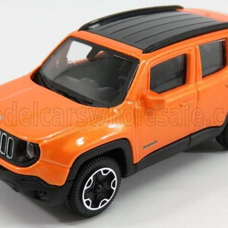 BURAGO 1/43 JEEP | RENEGADE 2017 | ORANGE MET BLACK