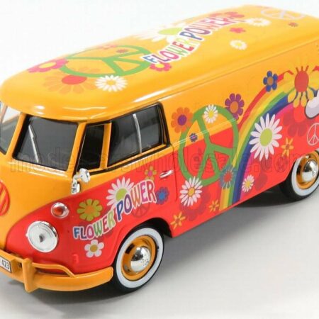 MOTOR-MAX 1/24 VOLKSWAGEN | T1 TYPE 2 VAN FLOWER PROWER 1962 | ORANGE RED