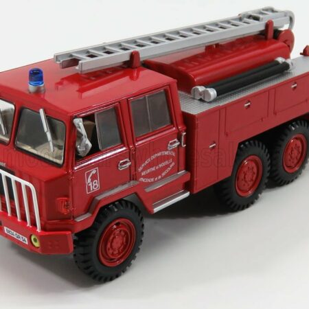 EDICOLA 1/43 BERLIET | FF 6X6 FPT HR TANKER TRUCK FIRE ENGINE VIGILI DEL FUOCO SERVICE DEPARTEMENTAL SECOURS 1971 | RED