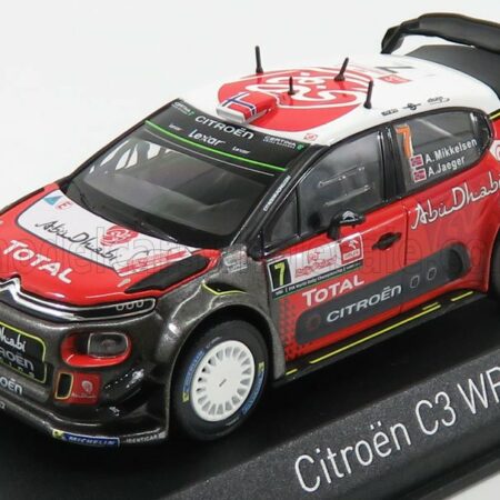 NOREV 1/43 CITROEN | C3 WRC ABU DHABI N 7 RALLY POLOGNE 2017 A.MIKKELSEN - A.JAEGER | RED WHITE BLACK