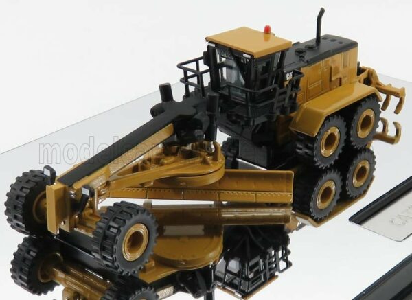 DM-MODELS 1/125 CATERPILLAR | CAT24M RUSPA LIVELLATRICE GOMMATA -  SCRAPER TRACTOR MOTOR GRADER | YELLOW BLACK