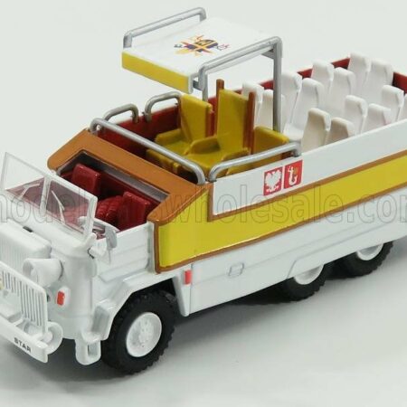 EDICOLA 1/72 STAR | 660 TRUCK MINIBUS OPEN PAPAMOBILE (PAPA) POPE 1974 | WHITE YELLOW