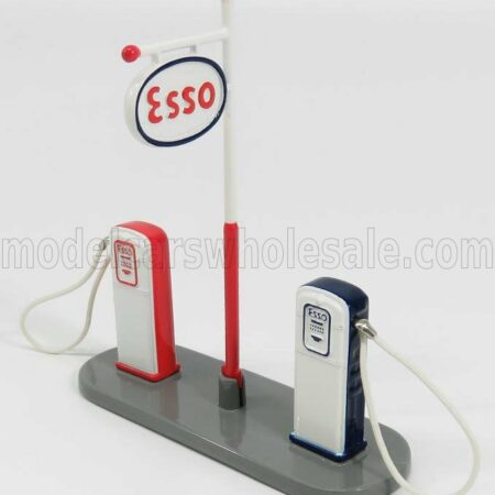 EDICOLA 1/43 ACCESSORIES | POMPA BENZINA - PUMP OIL GAS FUEL ESSO | RED BLUE WHITE