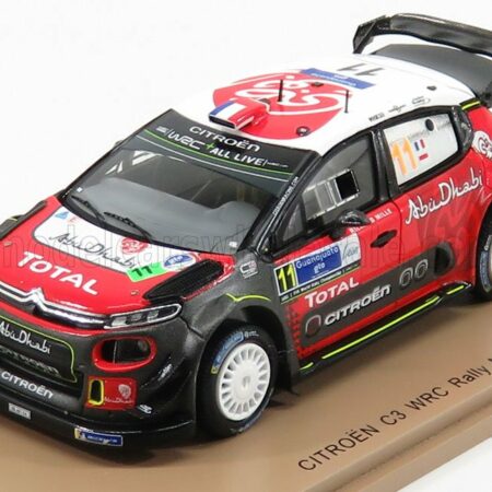 SPARK-MODEL 1/43 CITROEN | C3 WRC TEAM CITROEN TOTAL ABU DHABI WRT N 11 RALLY MEXICO 2018 S.LOEB - D.ELENA | RED BLACK WHITE