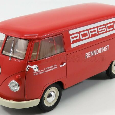 WELLY 1/18 VOLKSWAGEN | T1 VAN PORSCHE RENNDIENST 1962 | RED