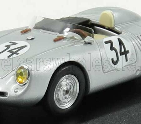 BEST-MODEL 1/43 PORSCHE | 550 RS SPIDER TEAM J.P.COLAS N 34 24h LE MANS 1958 J.KERGUEN - FRANC ( J.DEWES ) | SILVER