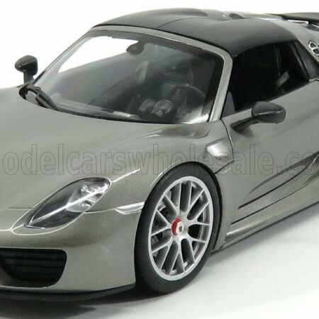 WELLY 1/18 PORSCHE | 918 SPYDER HARD-TOP CLOSED 2015 - CARBON ROOF | GREY MET